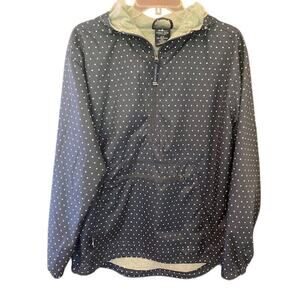 Charles River Windbreaker Chatham Jacket Womens Medium Polka Dot Zipper Pockets